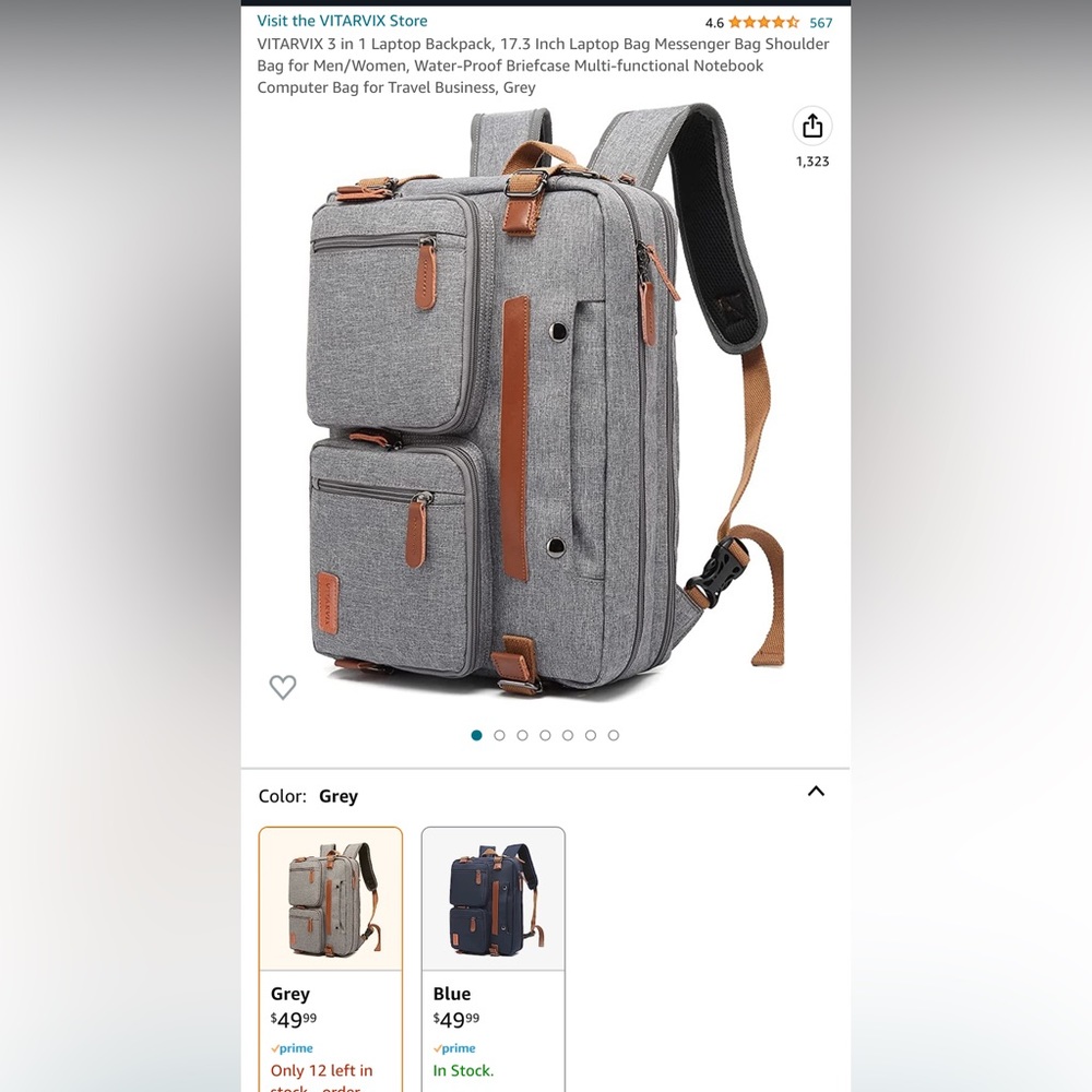 VITARVIX 3 in 1 Laptop Backpack - New
